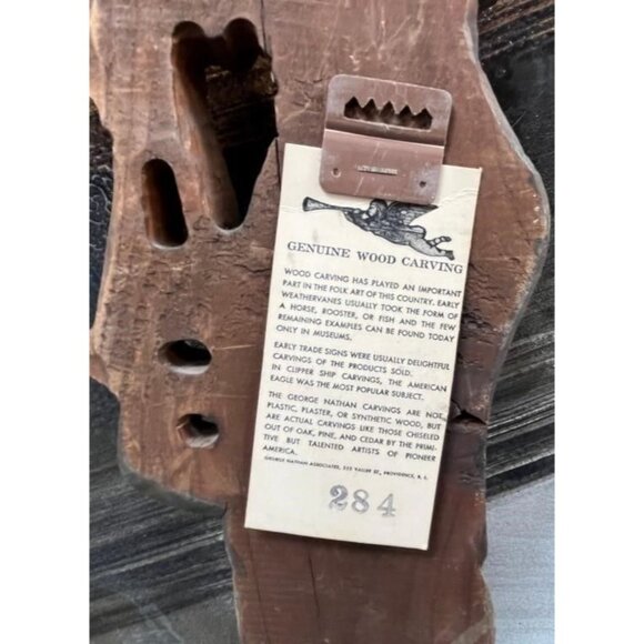 Land Ho Tavern 23.5" Nautical Hand Carved Wood Wall Sculpture George Nathan 1970 - Picture 5 of 5